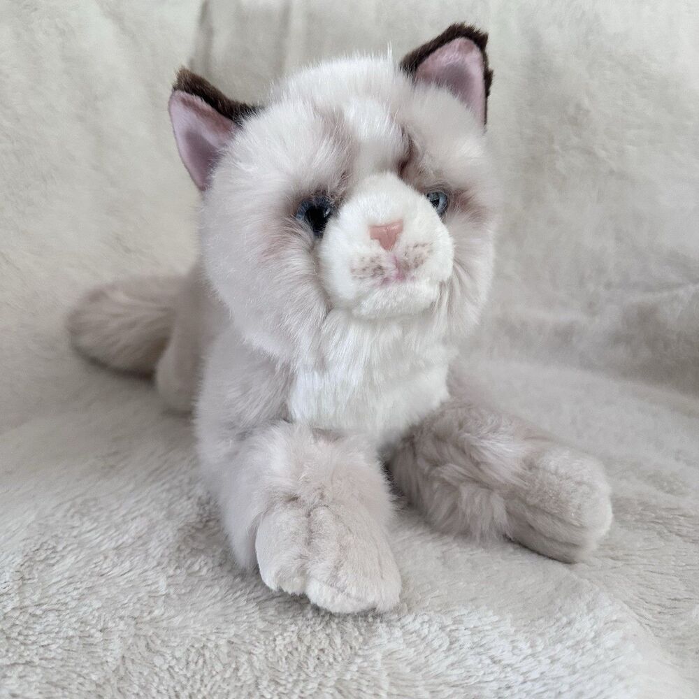 Cu-Mate Ragdoll Kitty Cat Plush Persian Siamese Realistic Stuffed Animal 14"